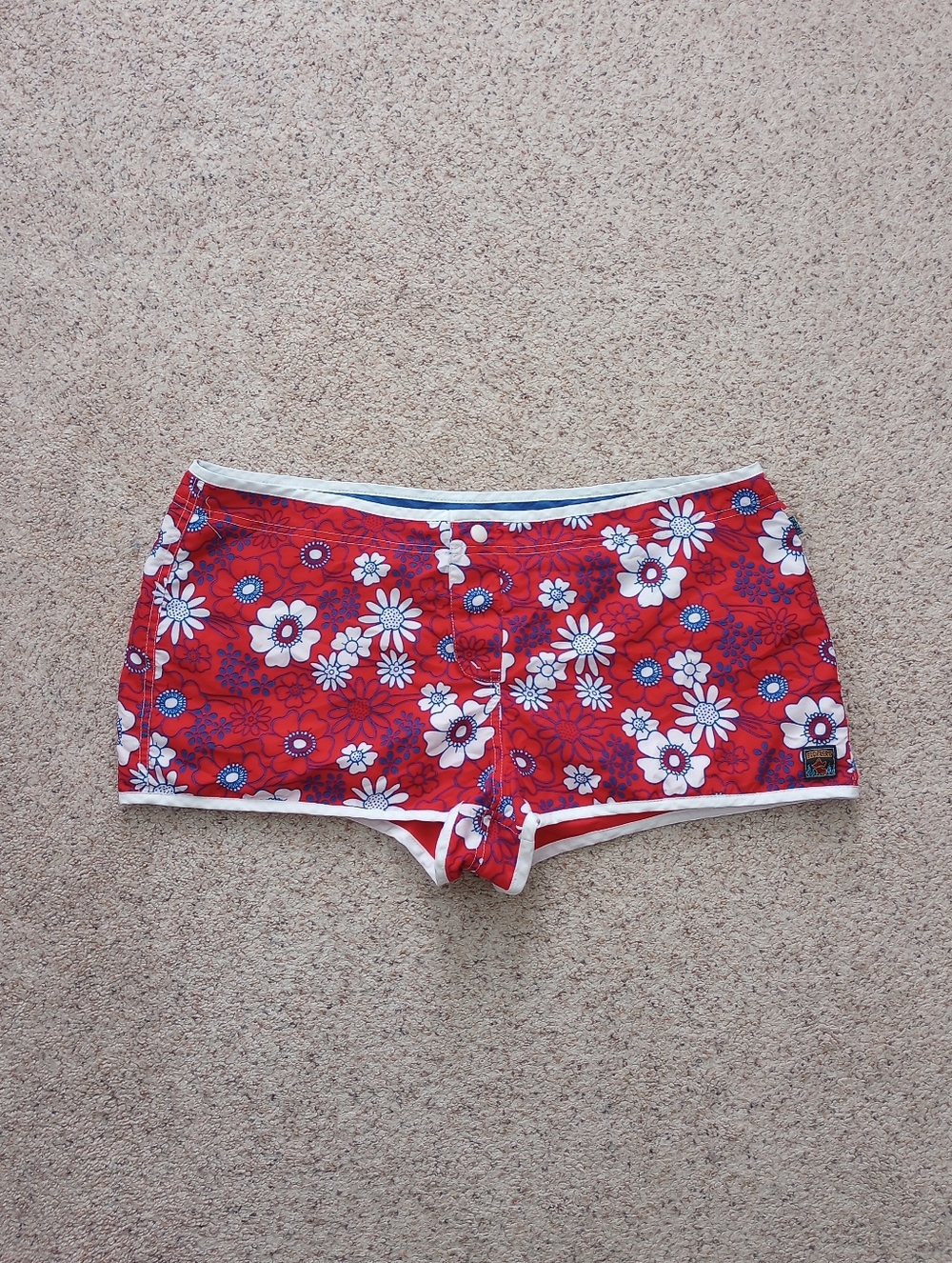Vintage Big Flirt Hawaiian Reversible Swim Shorts